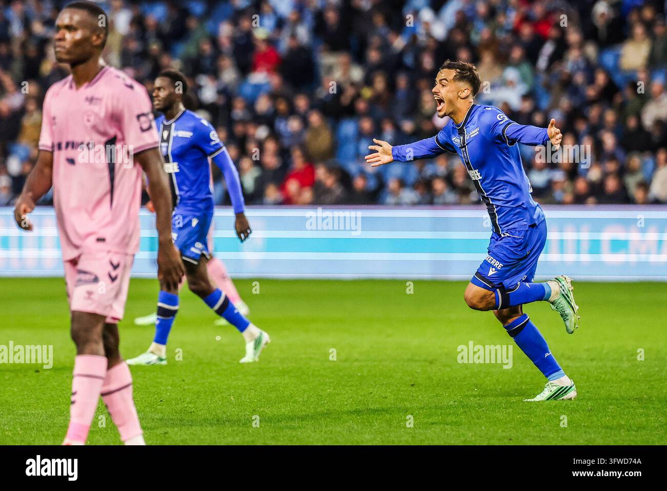 Romain FAIVRE of AJ Auxerre celebrates his goal during Ligue 1 McDonald ...