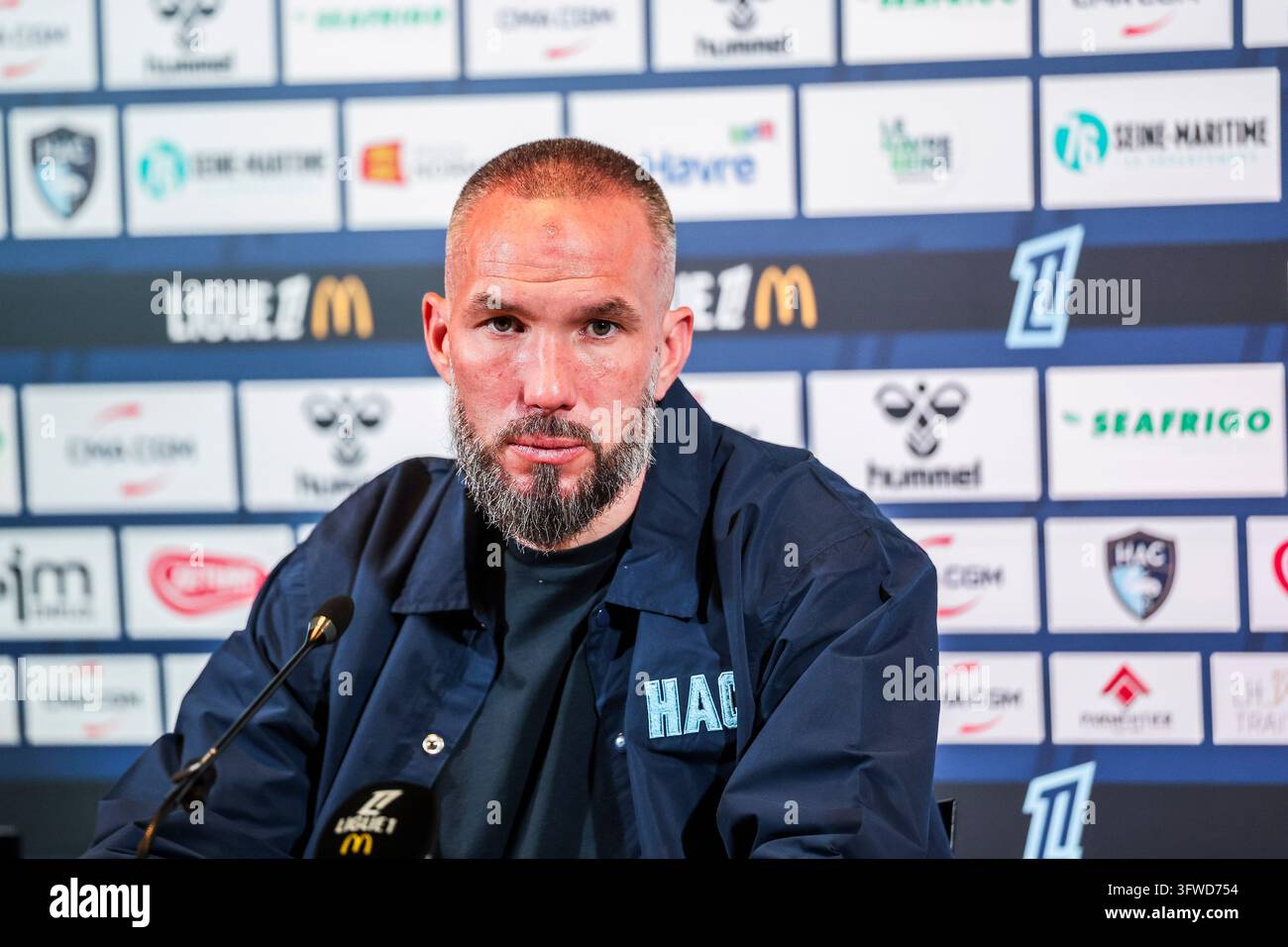 Didier DIGARD head coach of Le Havre AC in press conference after Ligue ...