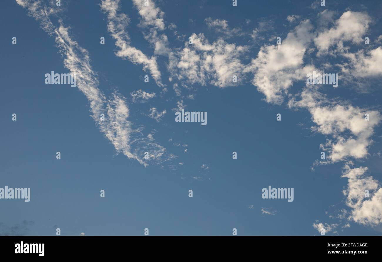 Cload Image Scattered White Fluffy Clouds Across a Blue Sky in Daylight Stock Photo ...