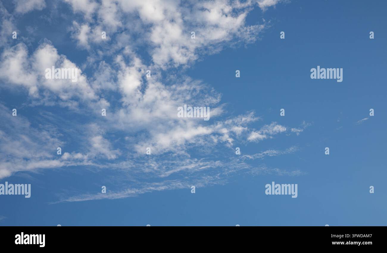 Cload Image Scattered White Fluffy Clouds Across a Blue Sky in Daylight Stock Photo ...