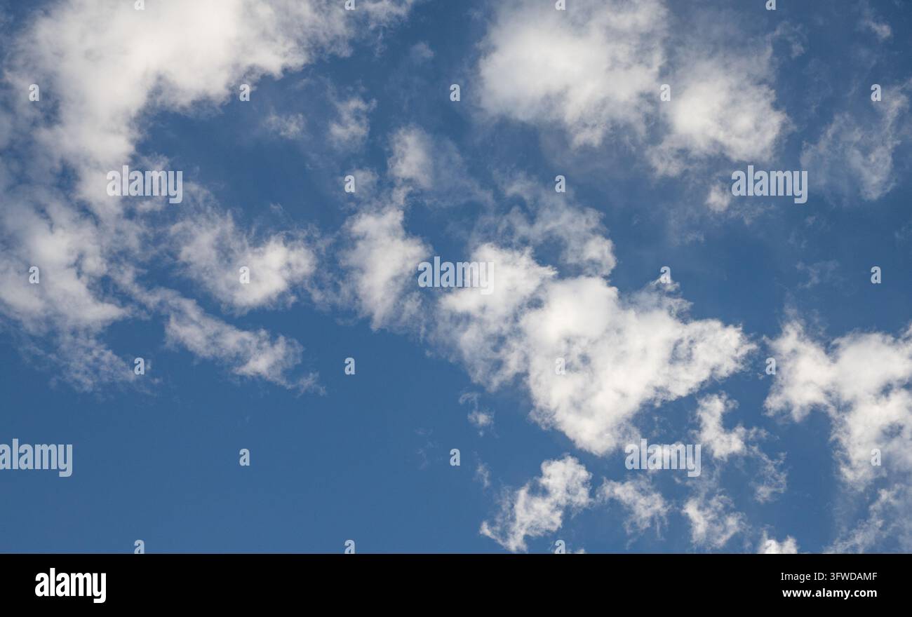 Cload Image Scattered White Fluffy Clouds Across a Blue Sky in Daylight Stock Photo ...