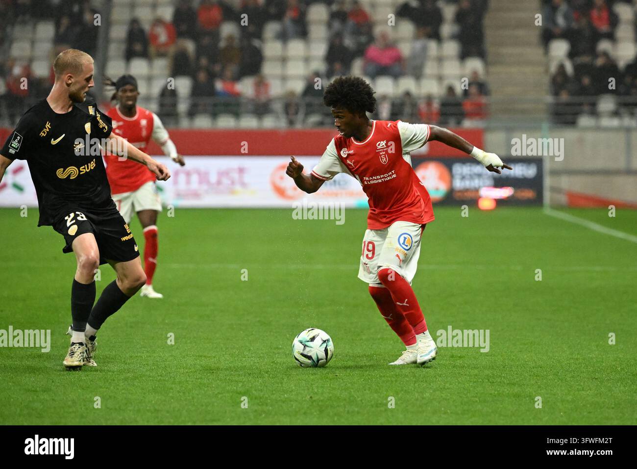 Arone GADOU of Reims during Ligue 2 BKT match between Reims and Dijon ...