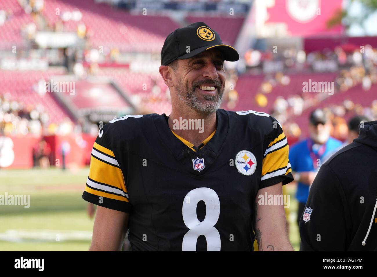 He Smiling Vector Pittsburgh Steelers quarterback Aaron Rodgers (8) smiles as he leaves ...