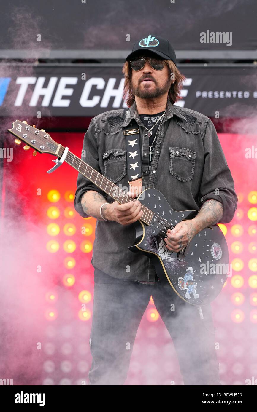 Billy R Cyrus Billy Ray Cyrus performs before a NASCAR Cup Series auto race Sunday ...