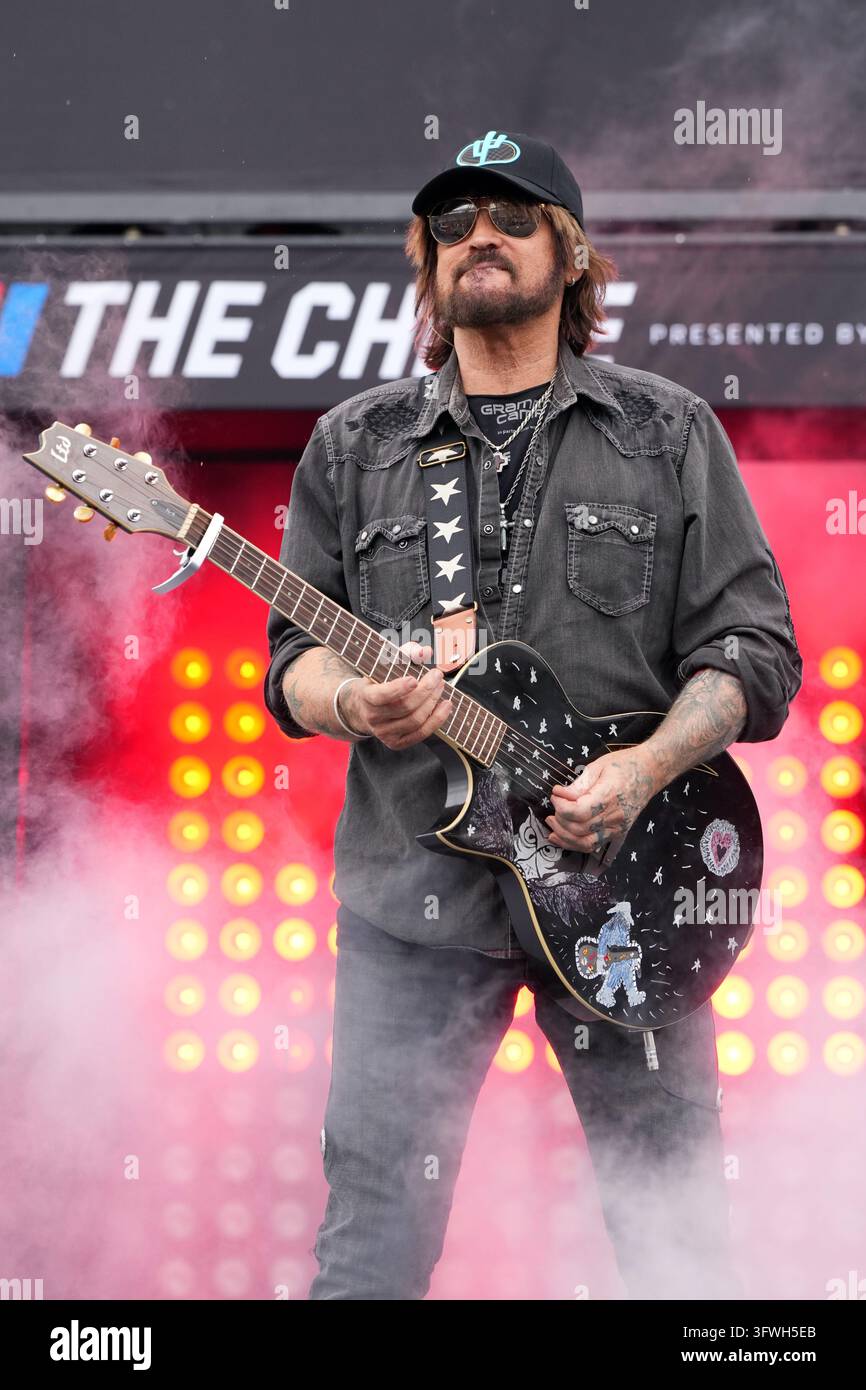 Billy R Cyrus Billy Ray Cyrus performs before a NASCAR Cup Series auto race Sunday ...