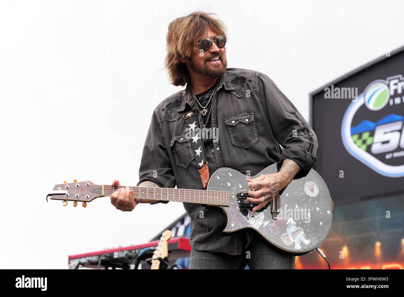 Billy R Cyrus Billy Ray Cyrus performs before a NASCAR Cup Series auto race Sunday ...