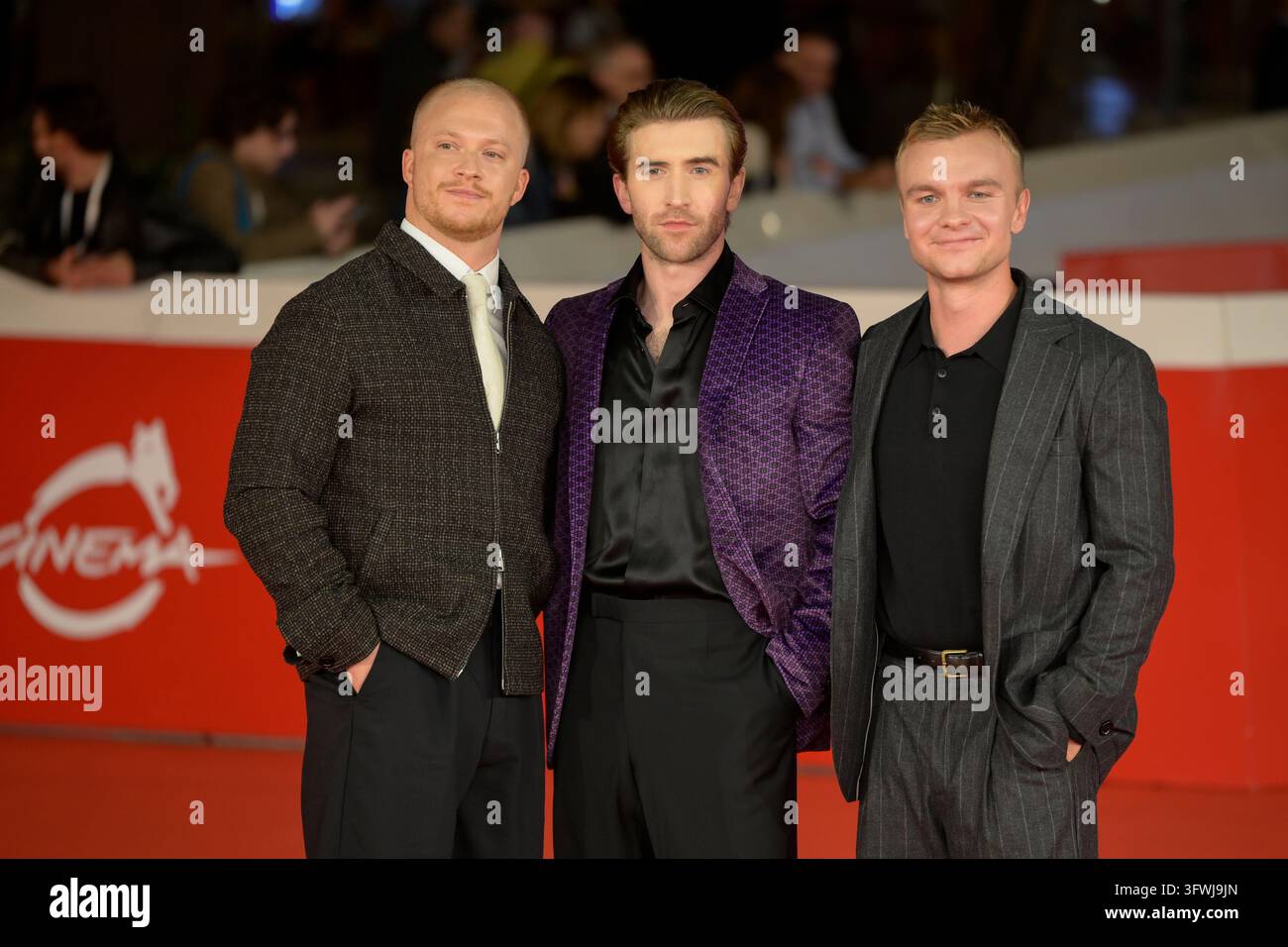 Calum Howels Jake Harvey (l), Callum Scott Howells (c) and Ollie Gardner (r) attend ...