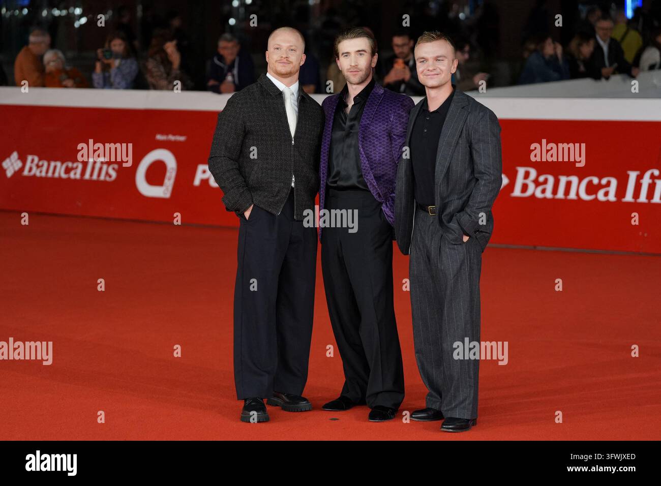 Calum Howels Callum Scott Howells, Jake Harvey and Ollie Gardner attend the premiere ...