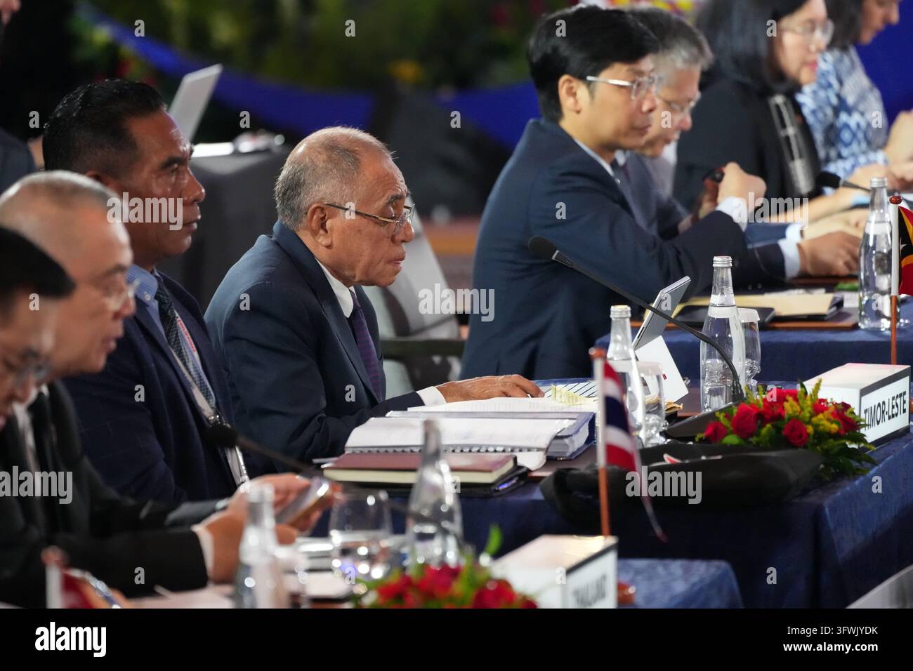 The Da East Timor's Minister of Interior Francisco da Costa Guterres reads a ...