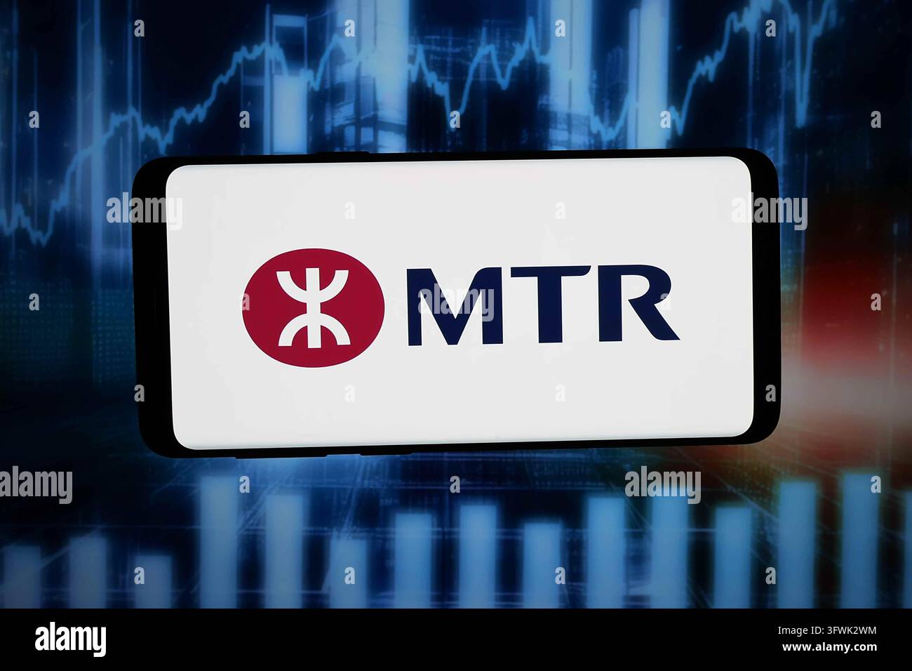 In this photo illustration, the logo of Hong Kong company MTR ...