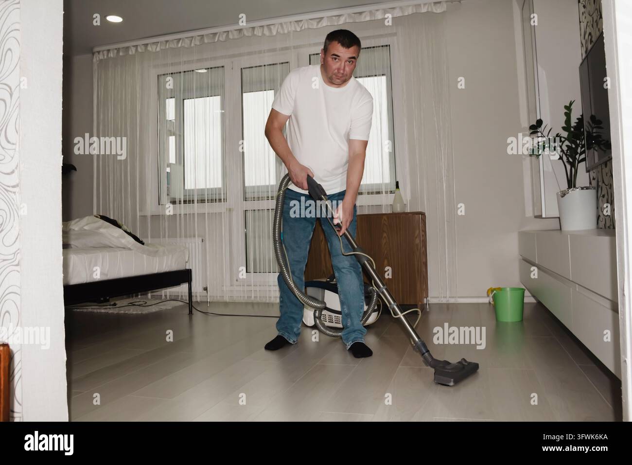 He Smiling Vector He cares about his surroundings. A happy, smiling man, dressed entirely ...