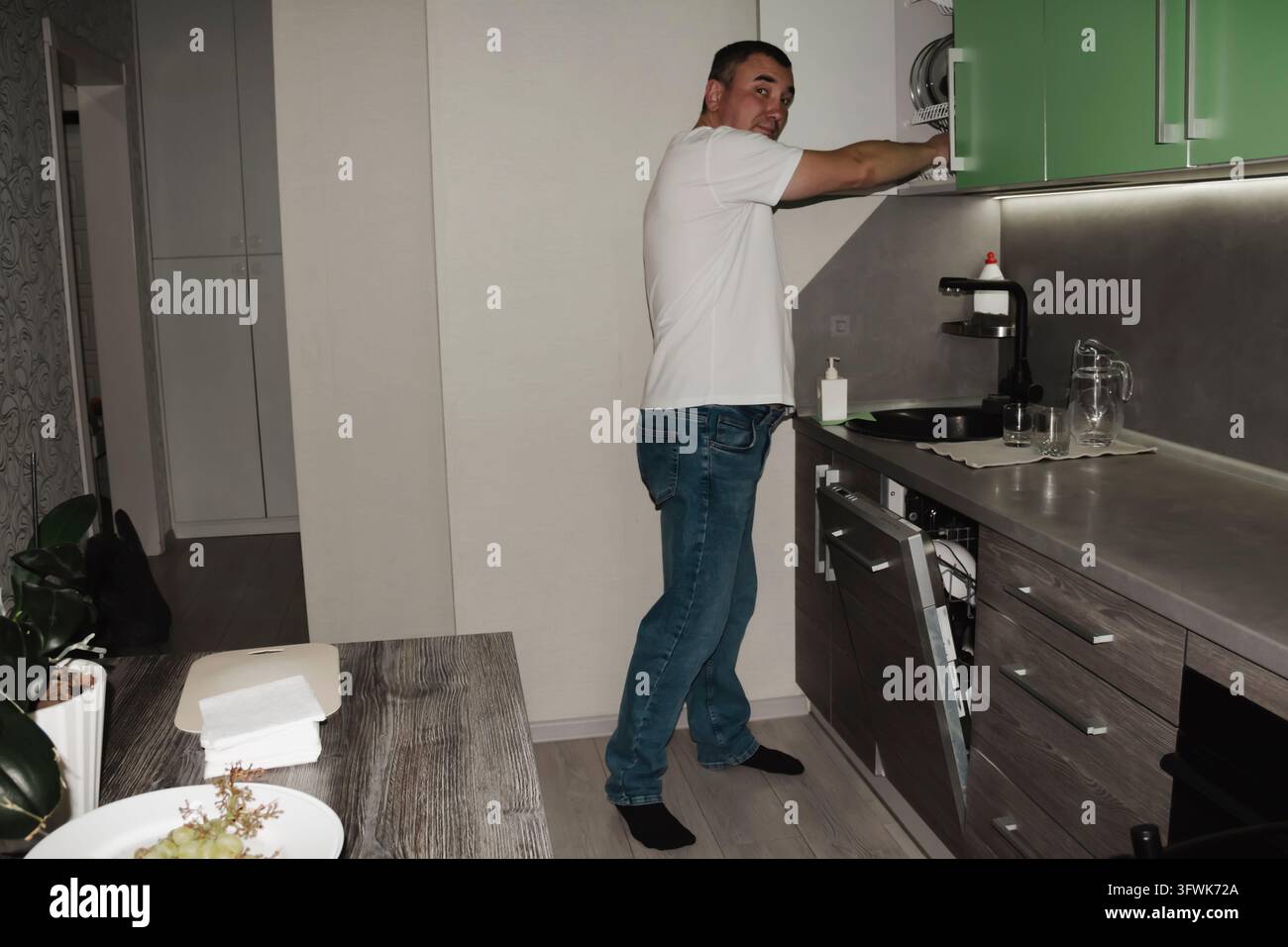 He Smiling Vector He cares about his surroundings. A happy, smiling man, dressed entirely ...