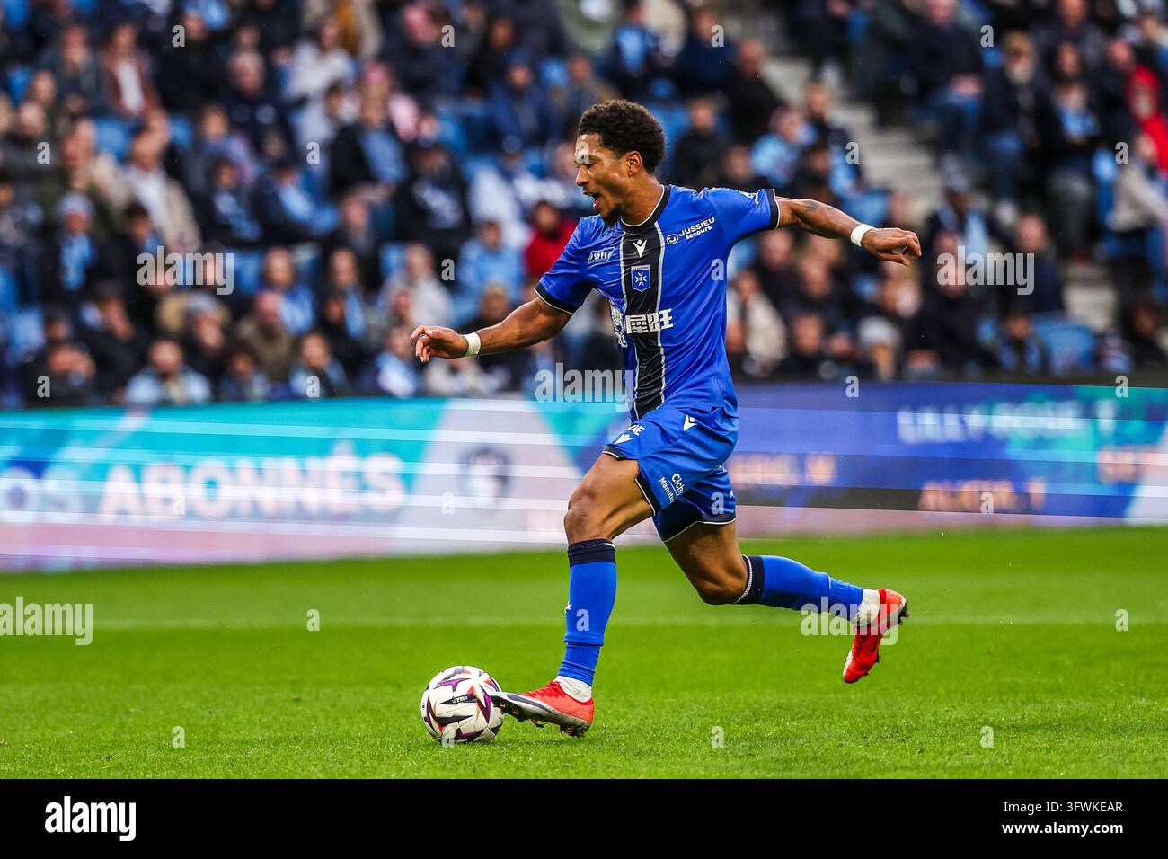 Danny NAMASO of AJ Auxerre scores his first goal during Ligue 1 ...