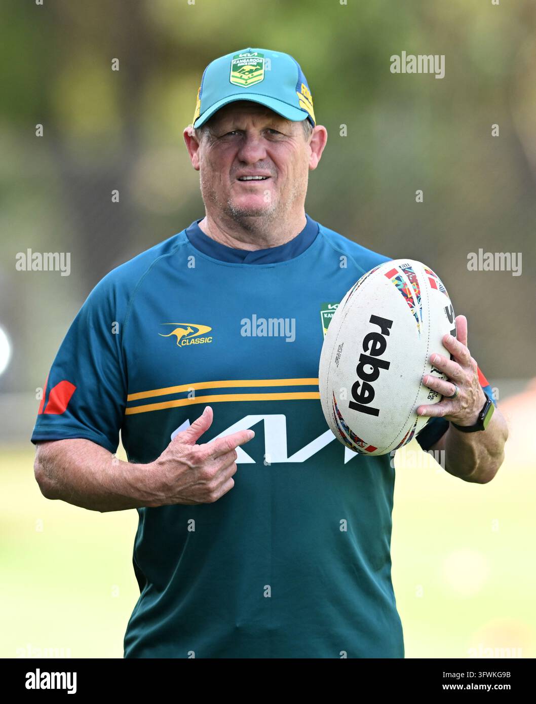 Australian Rugby Teager Kangaroos Coach Kevin Walters is seen during an Australian Kangaroos ...