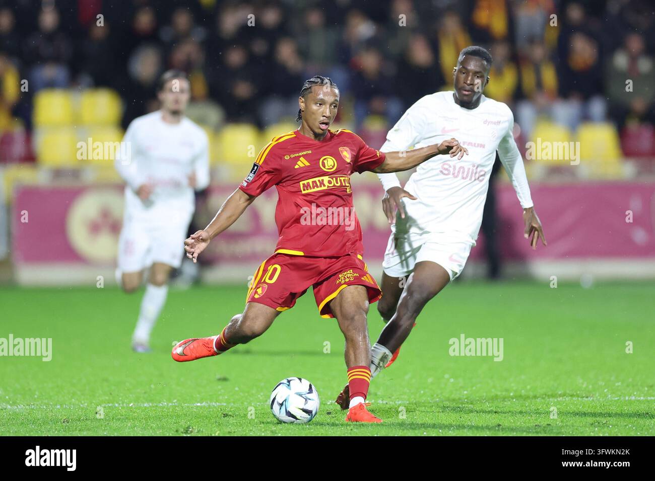 Mathis SAKA of Rodez during Ligue 2 BKT match between Rodez and ...