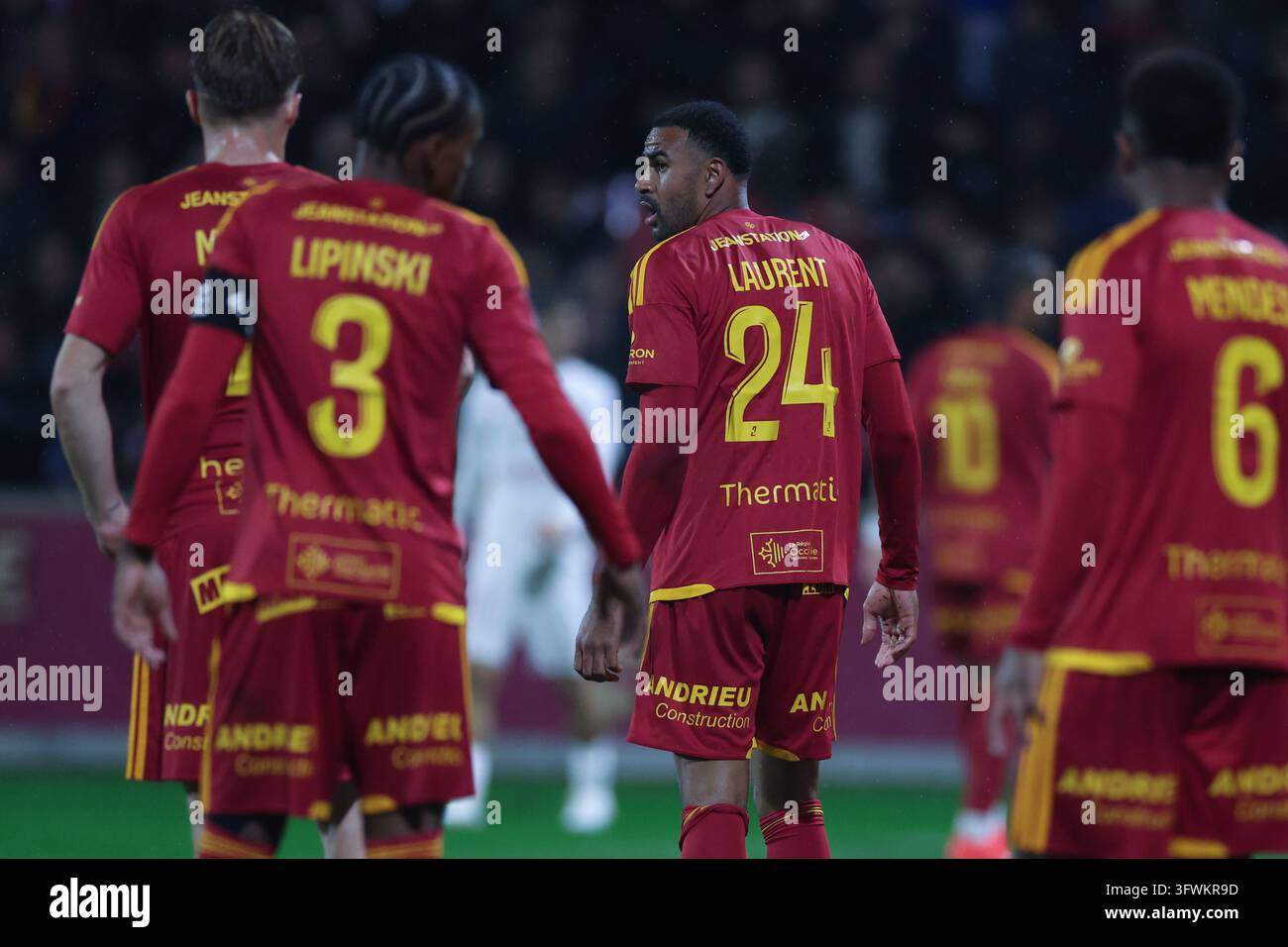 Loni LAURENT of Rodez with teammates during Ligue 2 BKT match between ...