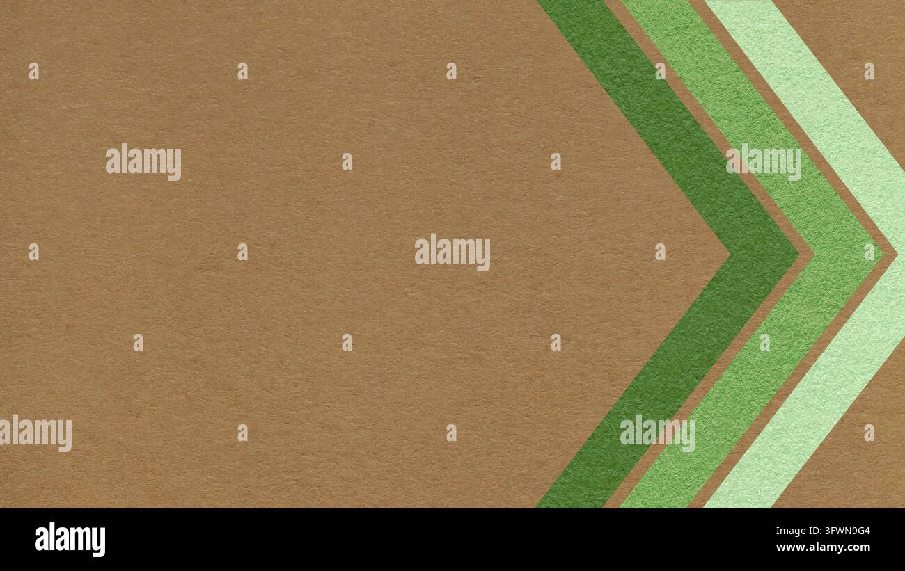 Warm brown paper texture background with green, olive chevron corner ...