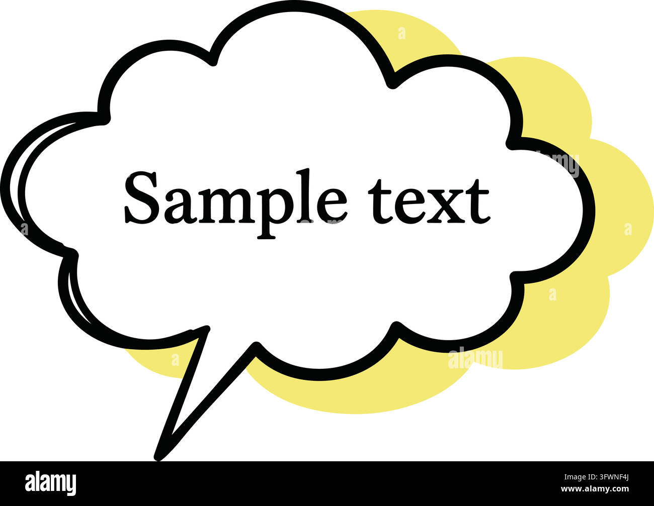 Speech bubble with sample text and yellow background for communication and messages. Stock Vector
