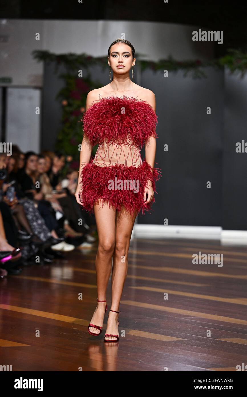 A model parades with design Genoveva Hita during Atelier Couture 16 ...
