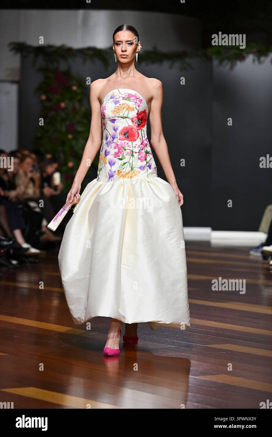 A model parades with design Genoveva Hita during Atelier Couture 16 ...