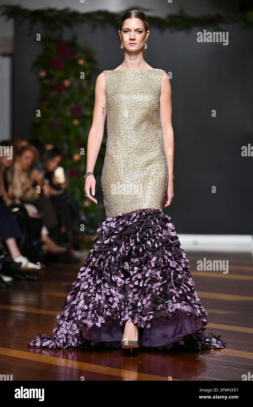 A model parades with design Genoveva Hita during Atelier Couture 16 ...