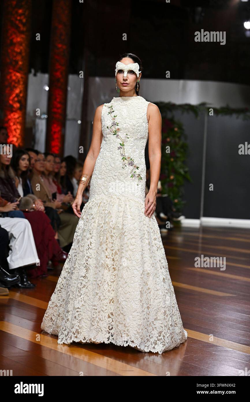 A model parades with design Genoveva Hita during Atelier Couture 16 ...