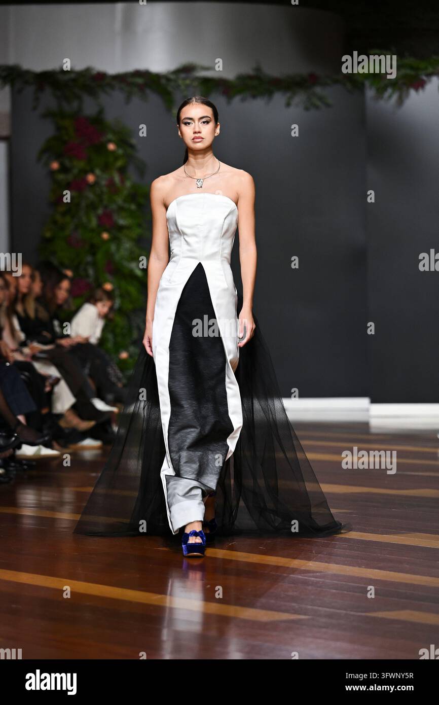 A model parades with design Genoveva Hita during Atelier Couture 16 ...