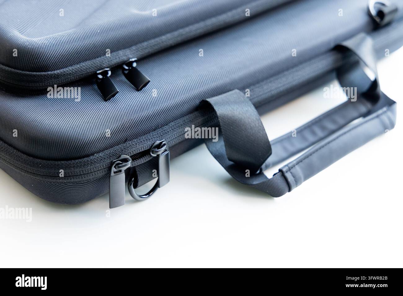 A close up view of a closed computer case Stock Photo