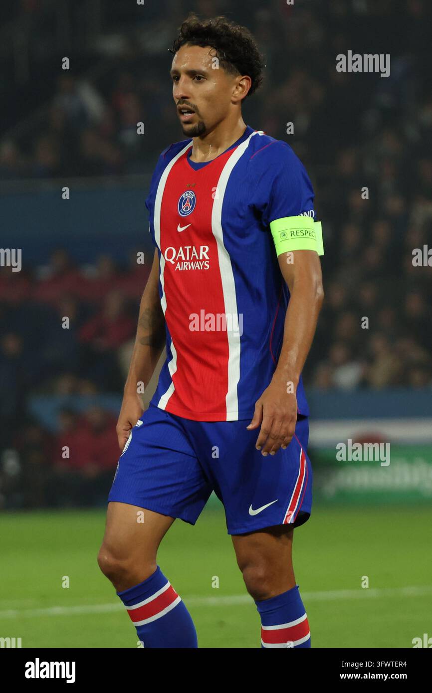 Marquinhos of Paris Saint-Germain looks on during the UEFA Champions ...