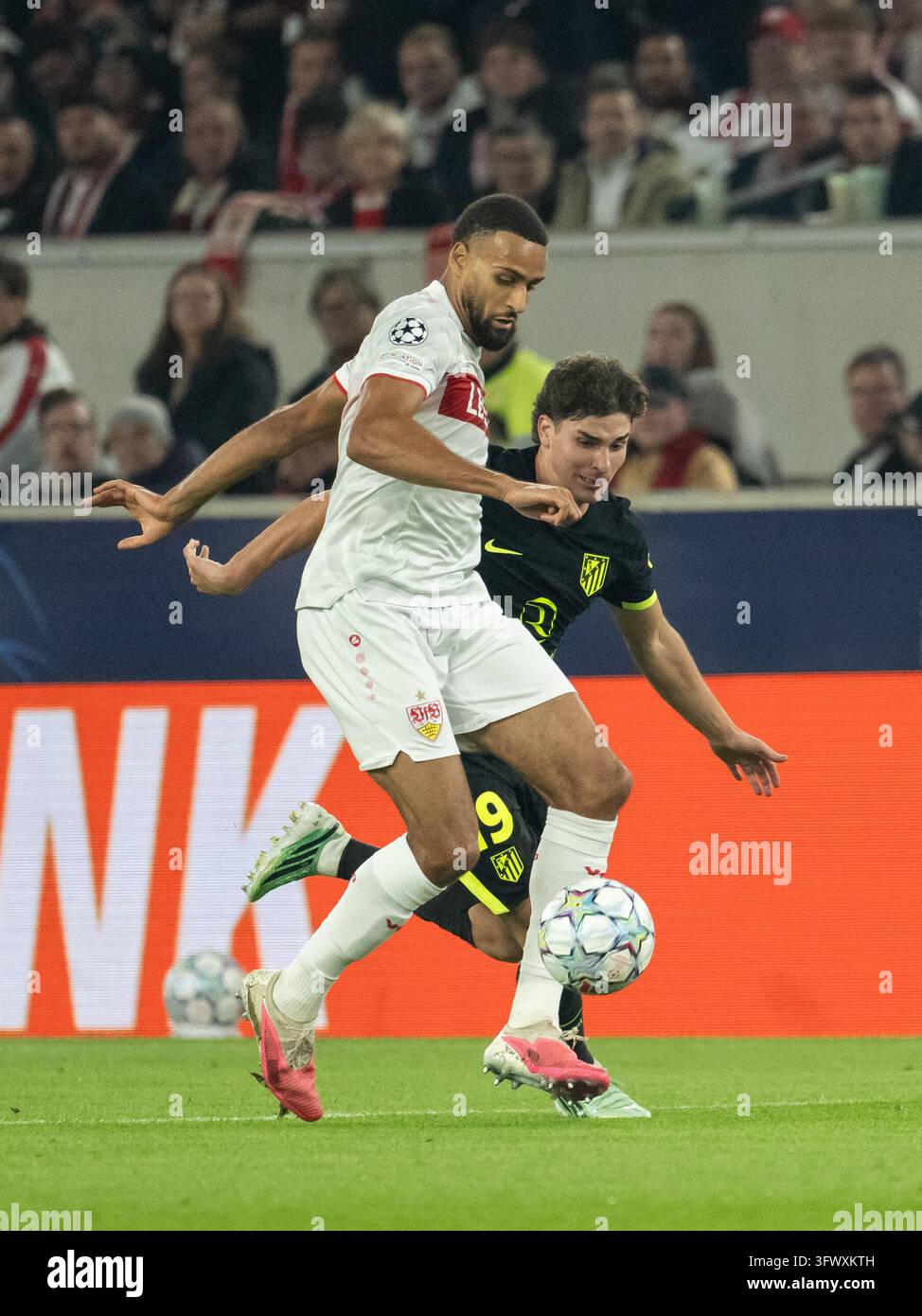 from left Josha Vagnoman ( Stuttgart, #04 ), Julian Alvarez ( Atletico ...