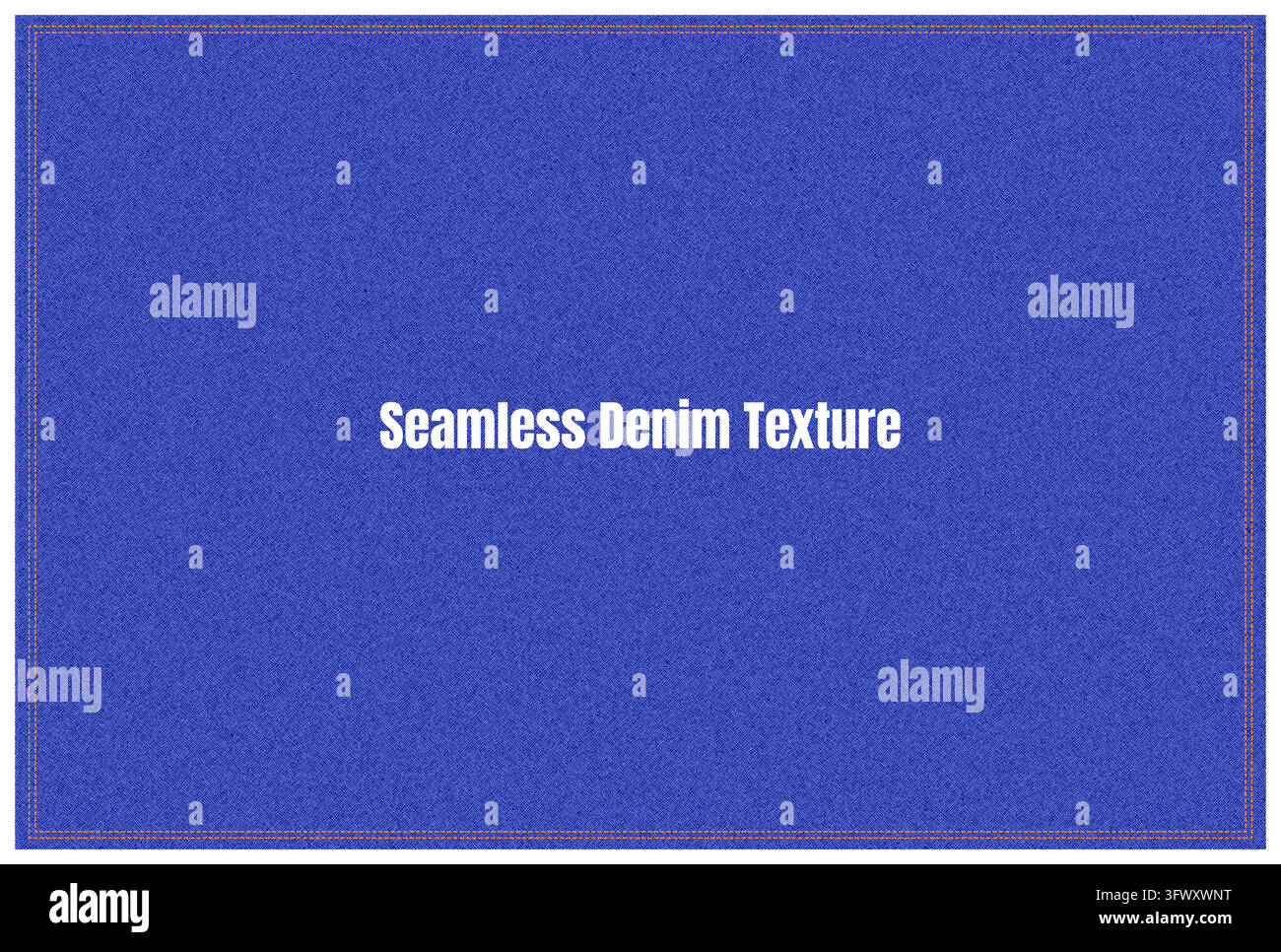 Seamless Blue Denim Fabric Texture Background Realistic Jeans Textile Pattern Stock Vector