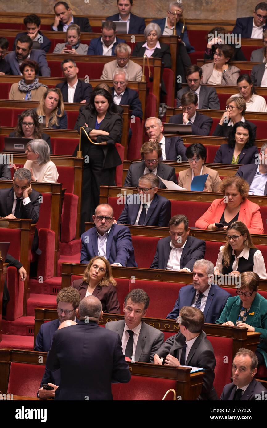 French Minister of the Interior Laurent Nunez addresses a session of ...