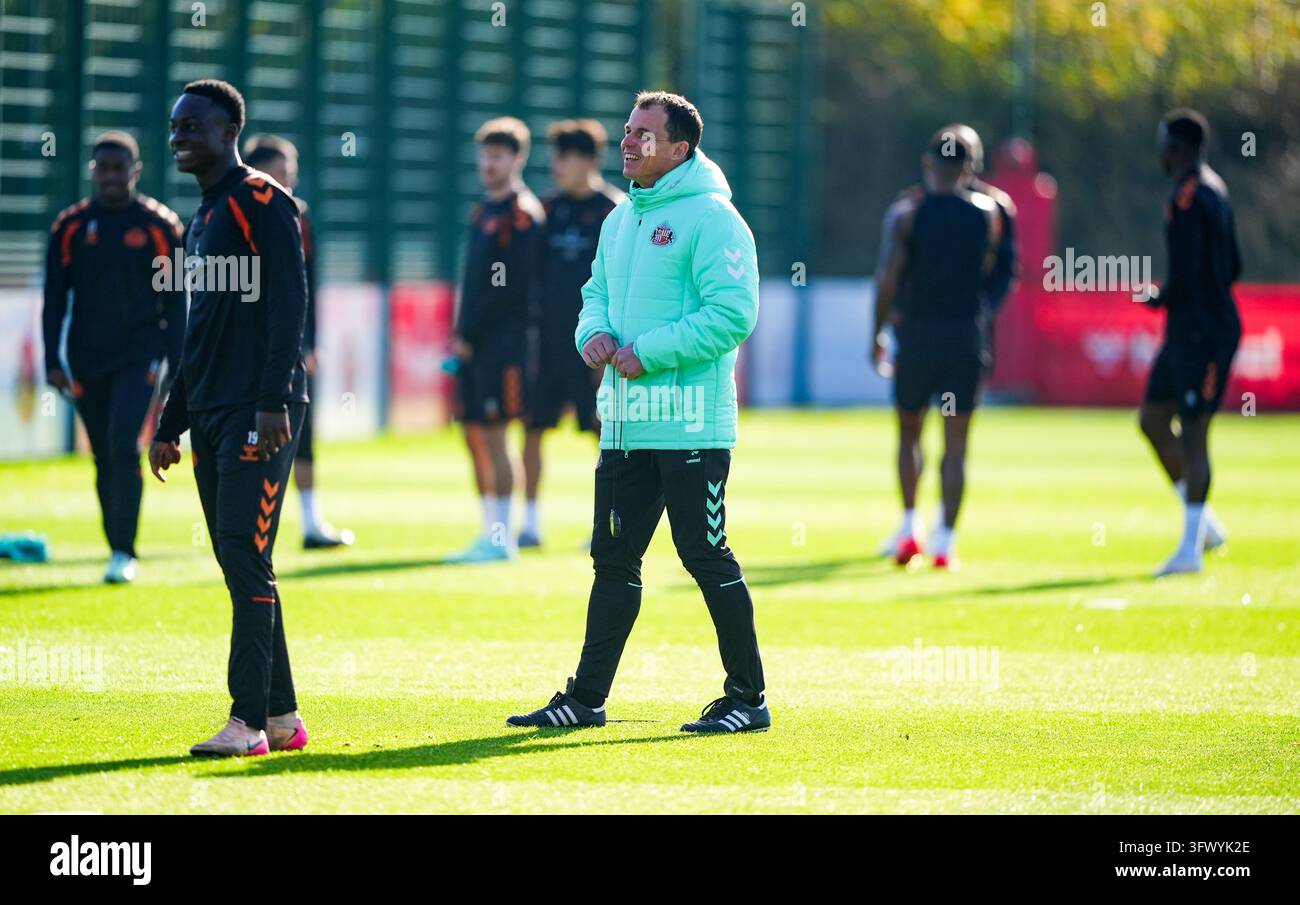 Sunderland manager Regis Le Bris during a training session at the ...