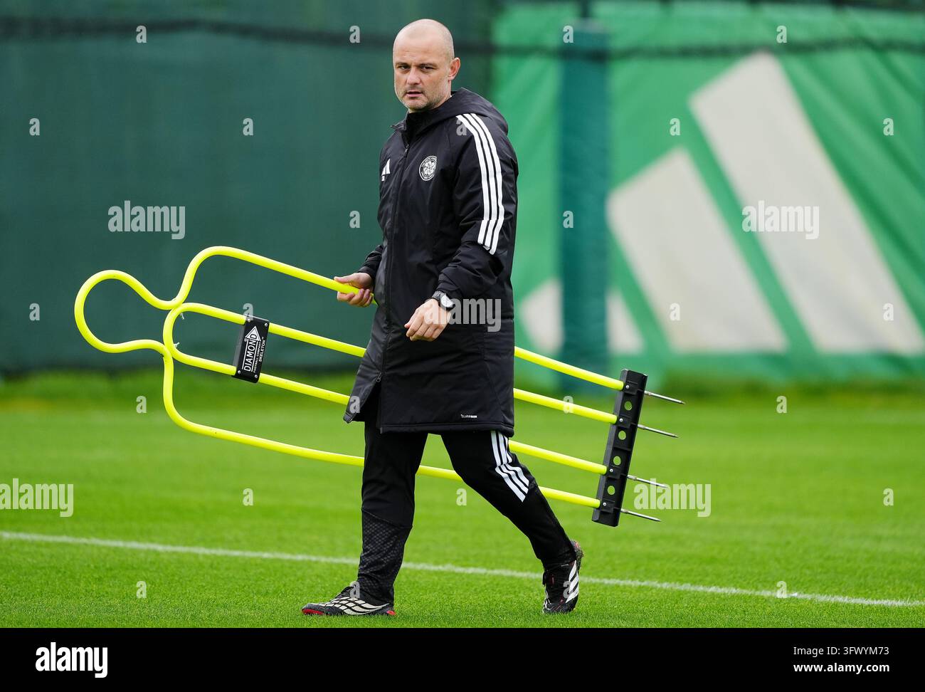 Celtic coach Shaun Maloney during a training session at Lennoxtown ...