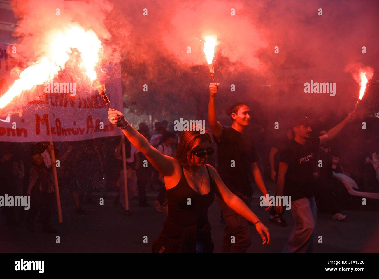 Athens, Greece, October 21, 2026. Students, teachers protest about the ...