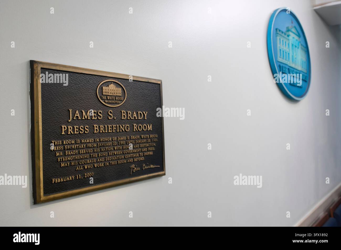 The James Brady Press Briefing Room is seen at the White House ...