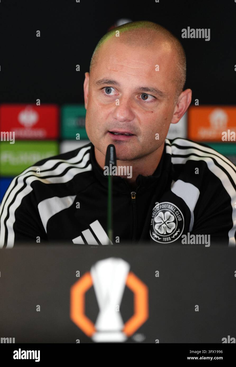 Celtic assistant manager Shaun Maloney during a press conference at ...