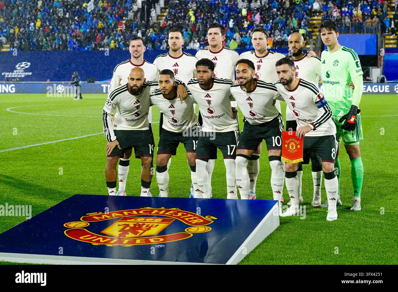 Manchester United line-up during the UEFA Champions League, League ...
