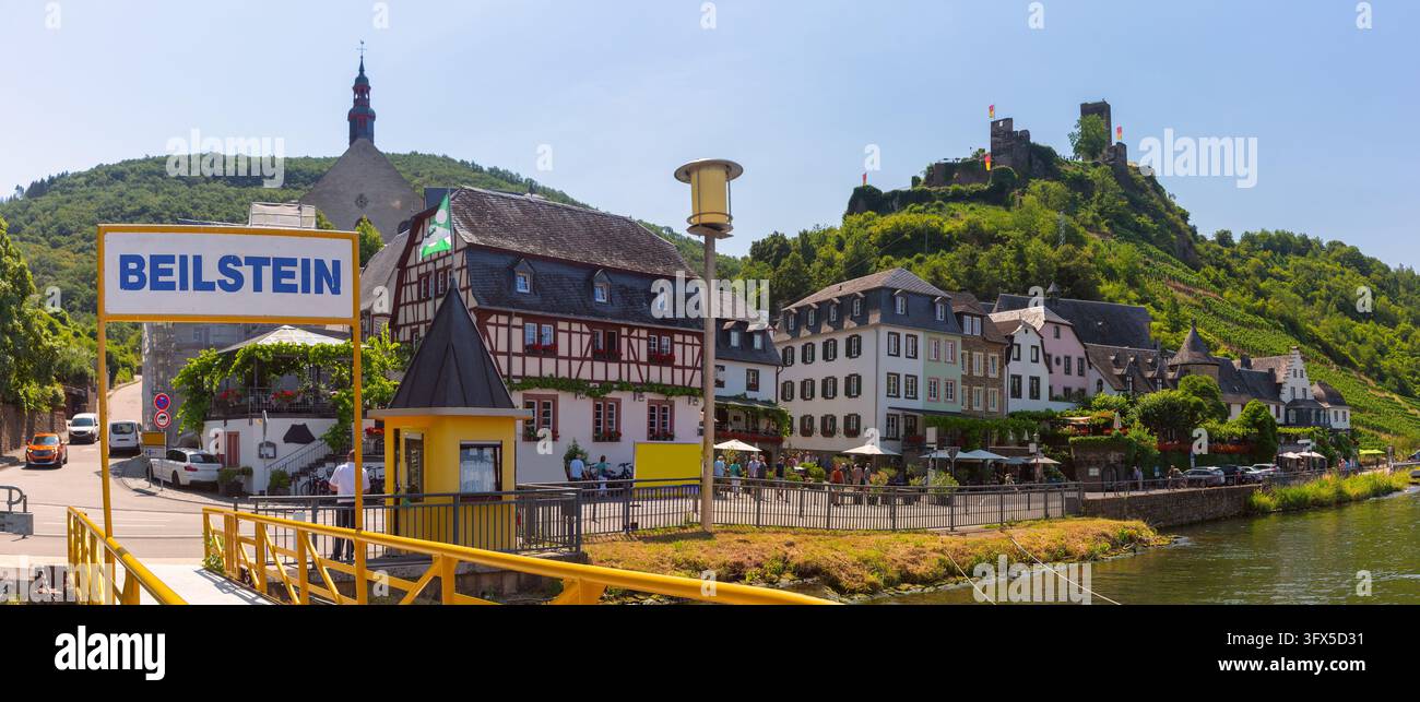 Scenic panorama of Beilstein with traditional houses, Metternich ...