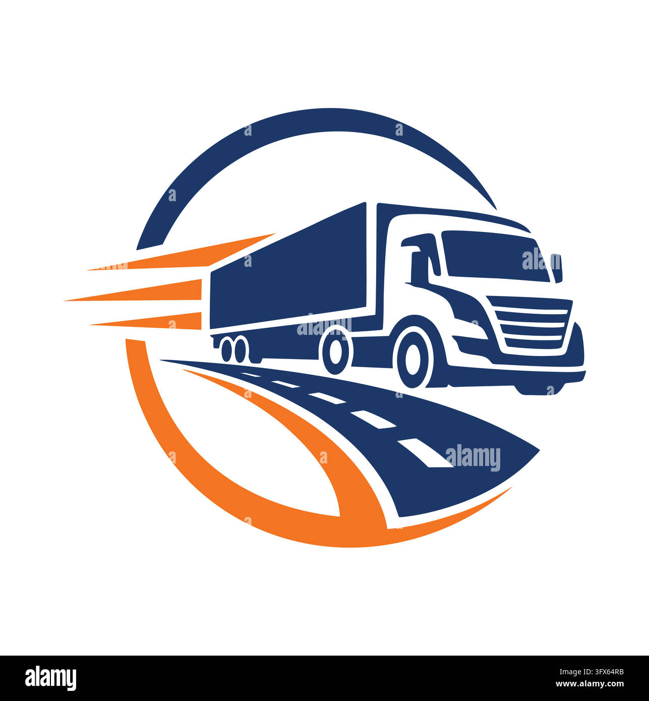 Modern Fast Truck Cargo Logistics And Express Freight Transport Logo Stock Vector