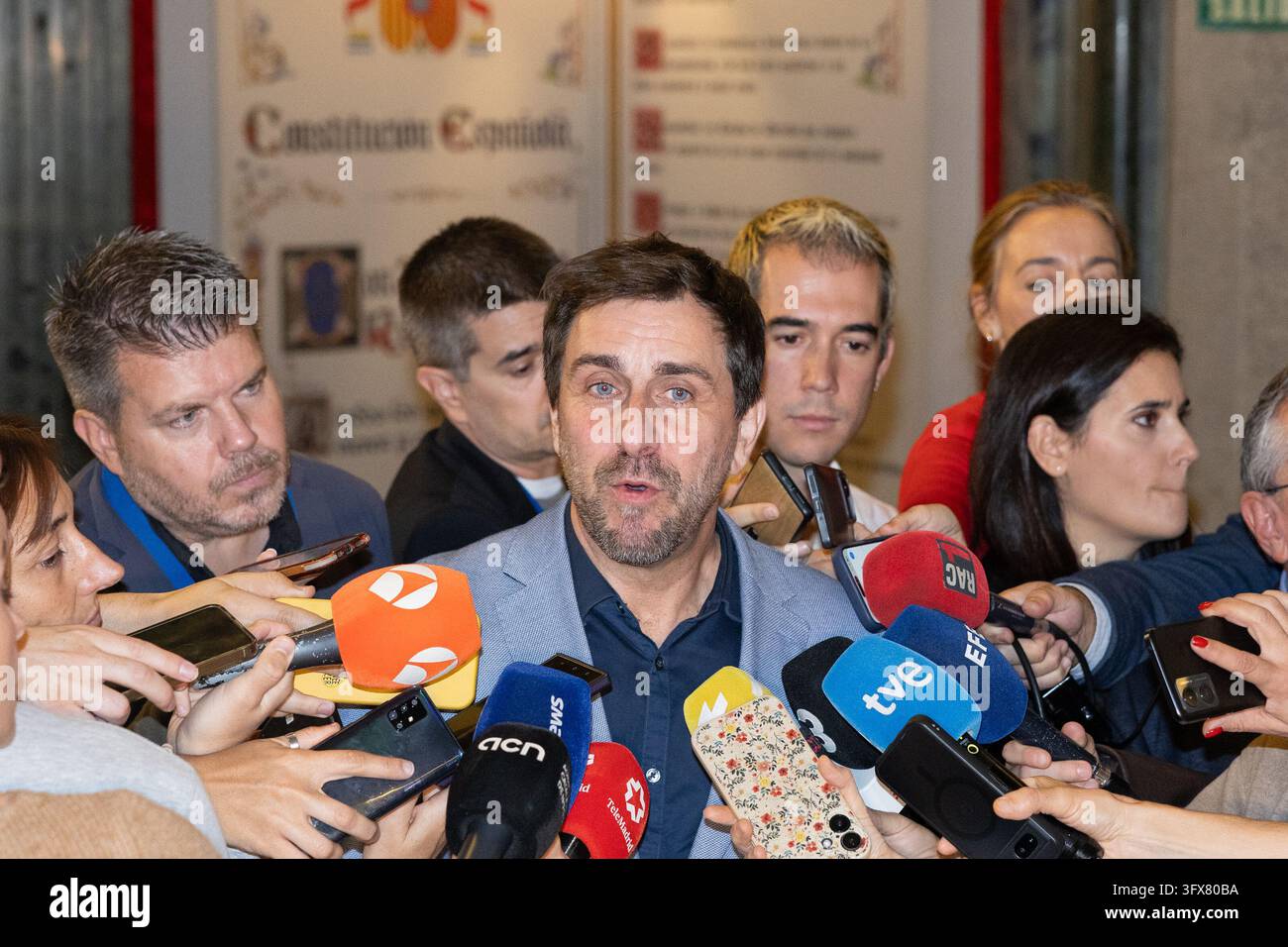 Toni Comín, former regional minister and elected MEP for Junts, at the ...