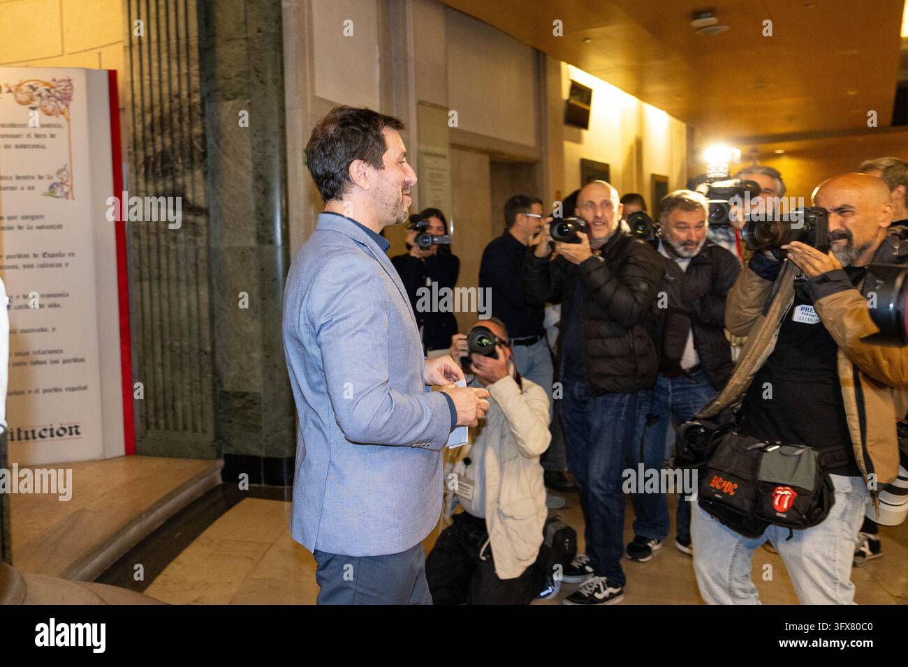Toni Comín, former regional minister and elected MEP for Junts, at the ...