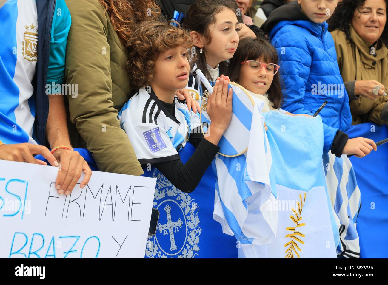 Messi fans crying after getting an autograph on their shirt, on October ...