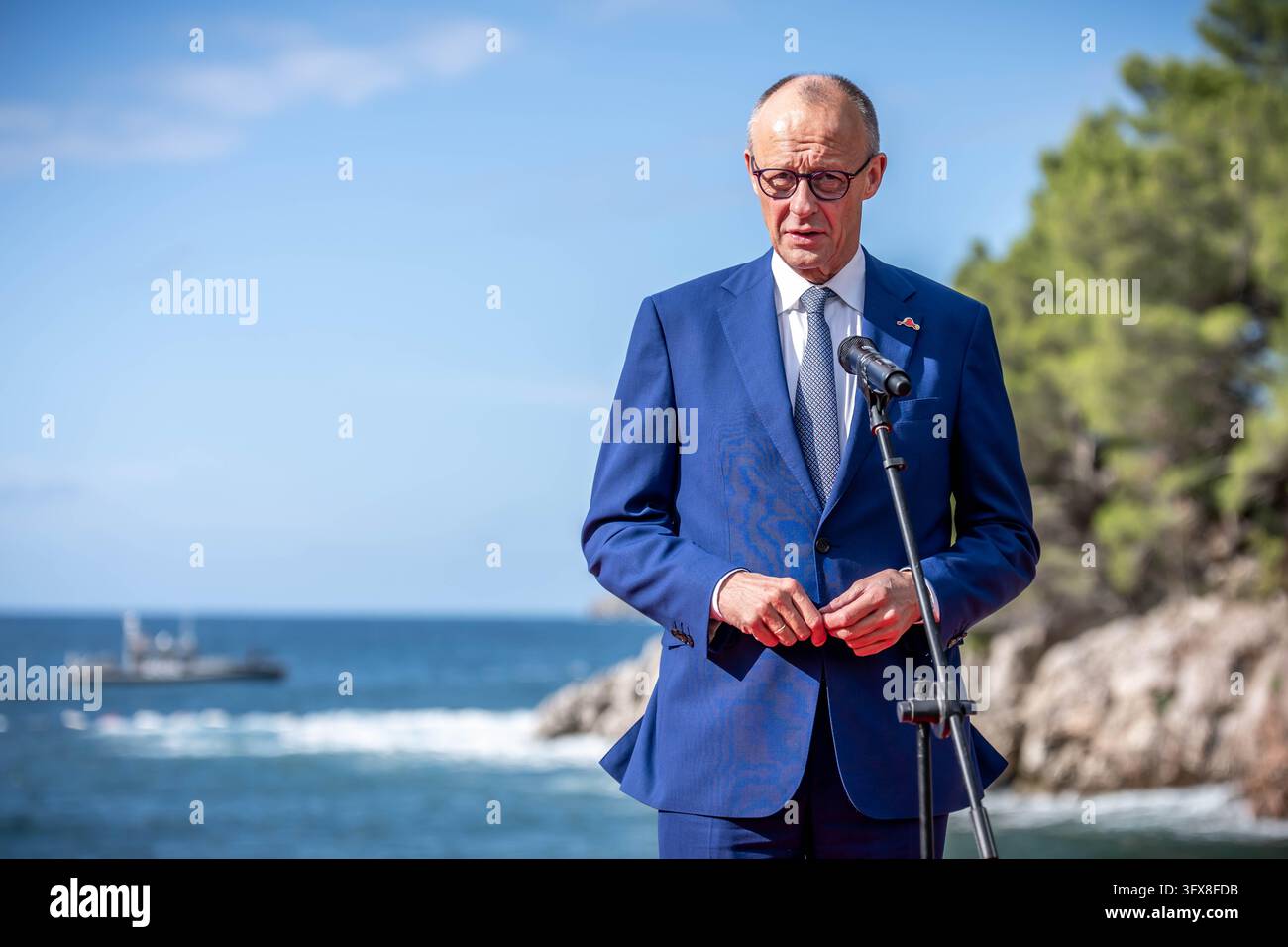 22 October 2026, Montenegro, Sveti Stefan: Chancellor Friedrich Merz ...