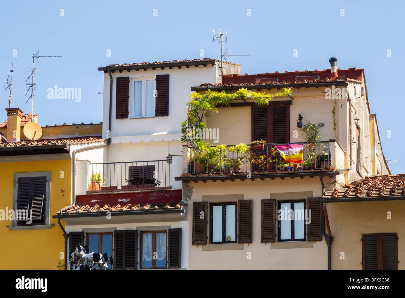 An old building at piazza in Florence, UNESCO World Heritage Site ...