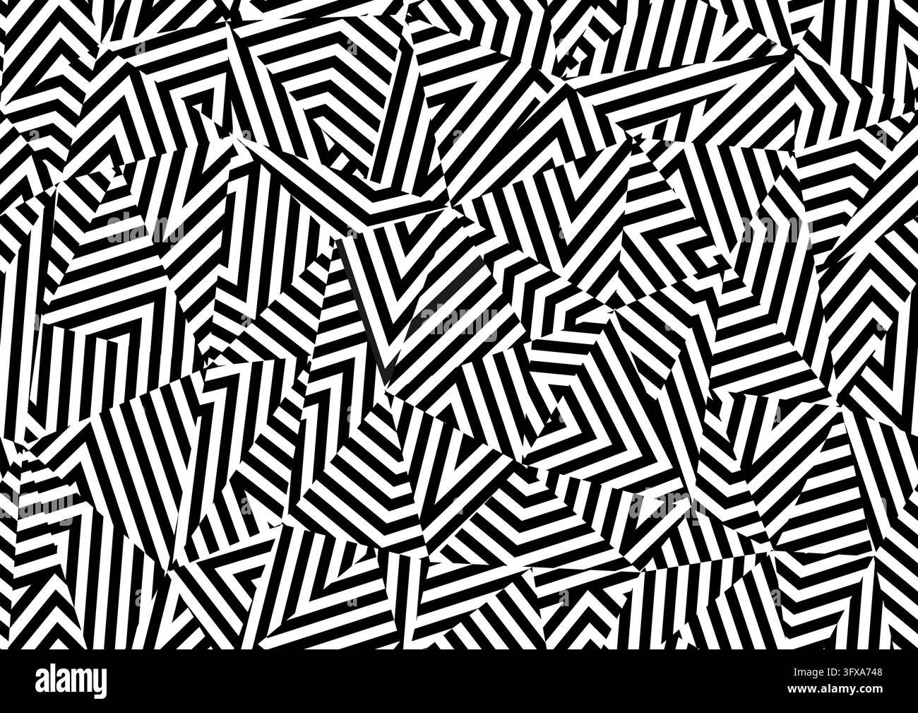Vector Dazzle black and white camouflage seamless pattern Stock Vector