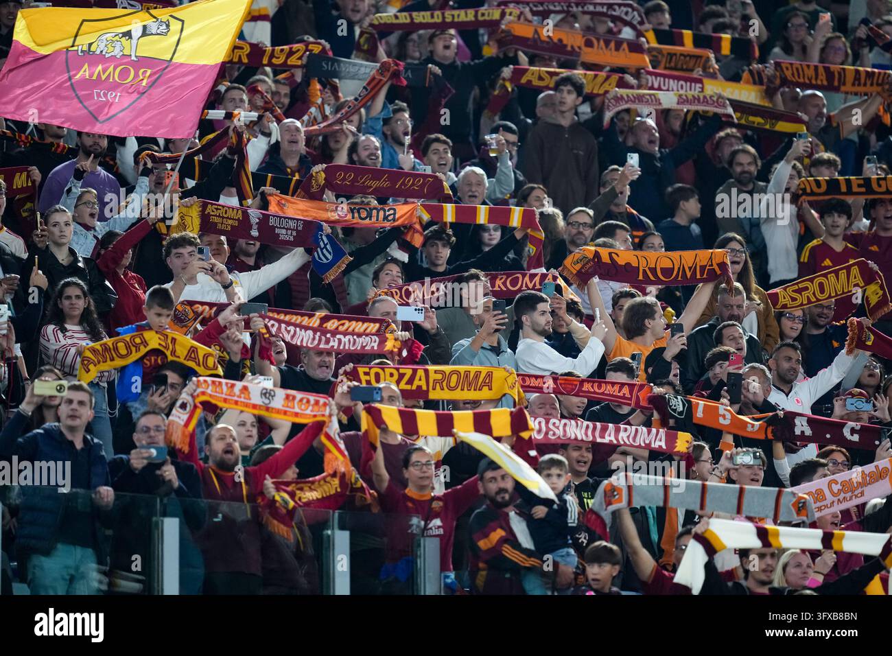 Supporters of AS Roma during the Serie A Enilive match between AS Roma ...