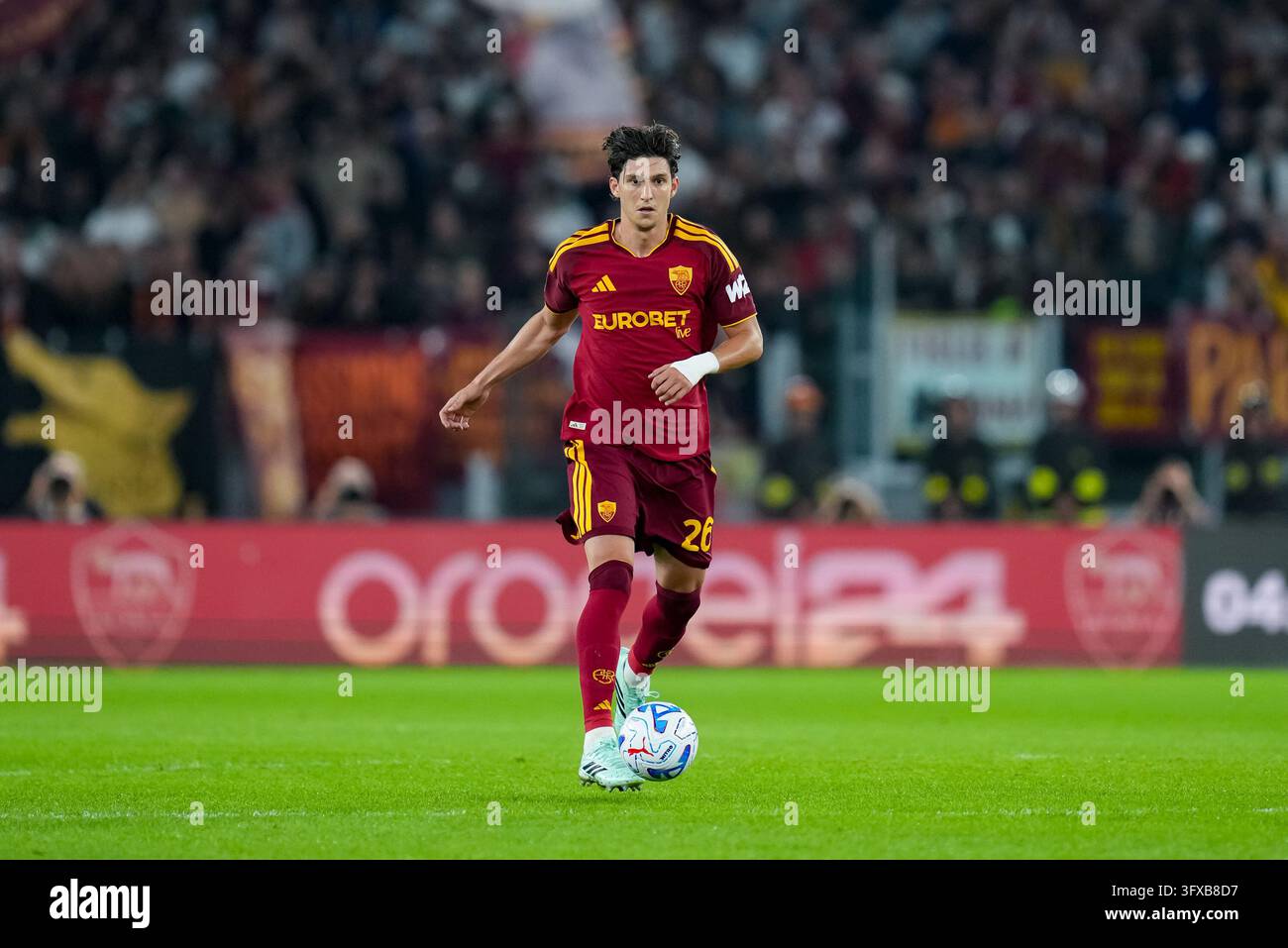 Leonardo Balerdi of AS Roma in action during the Serie A Enilive match ...