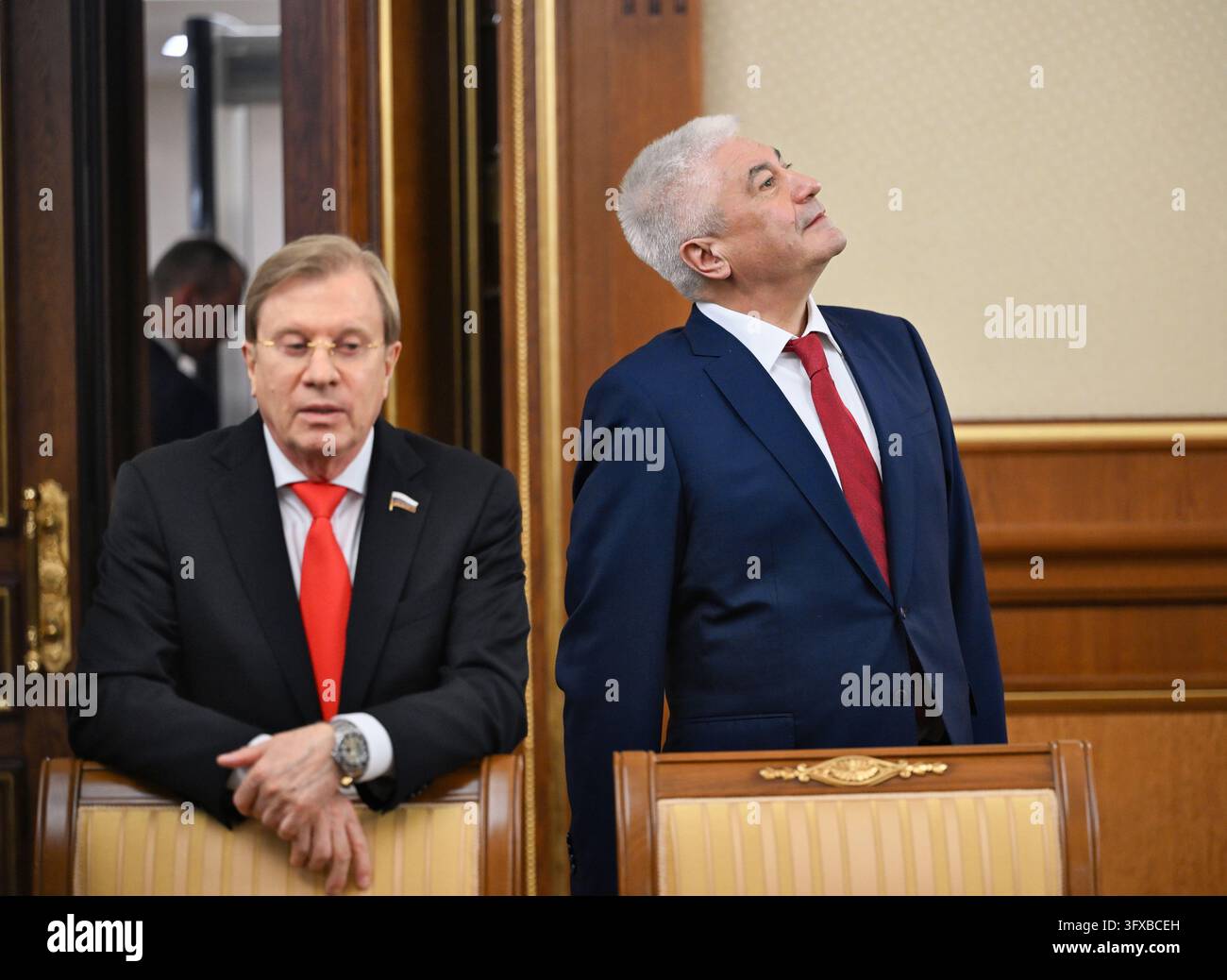 Deputy Chairman of the Russian State Duma Vitaly Savelyev (left) and ...