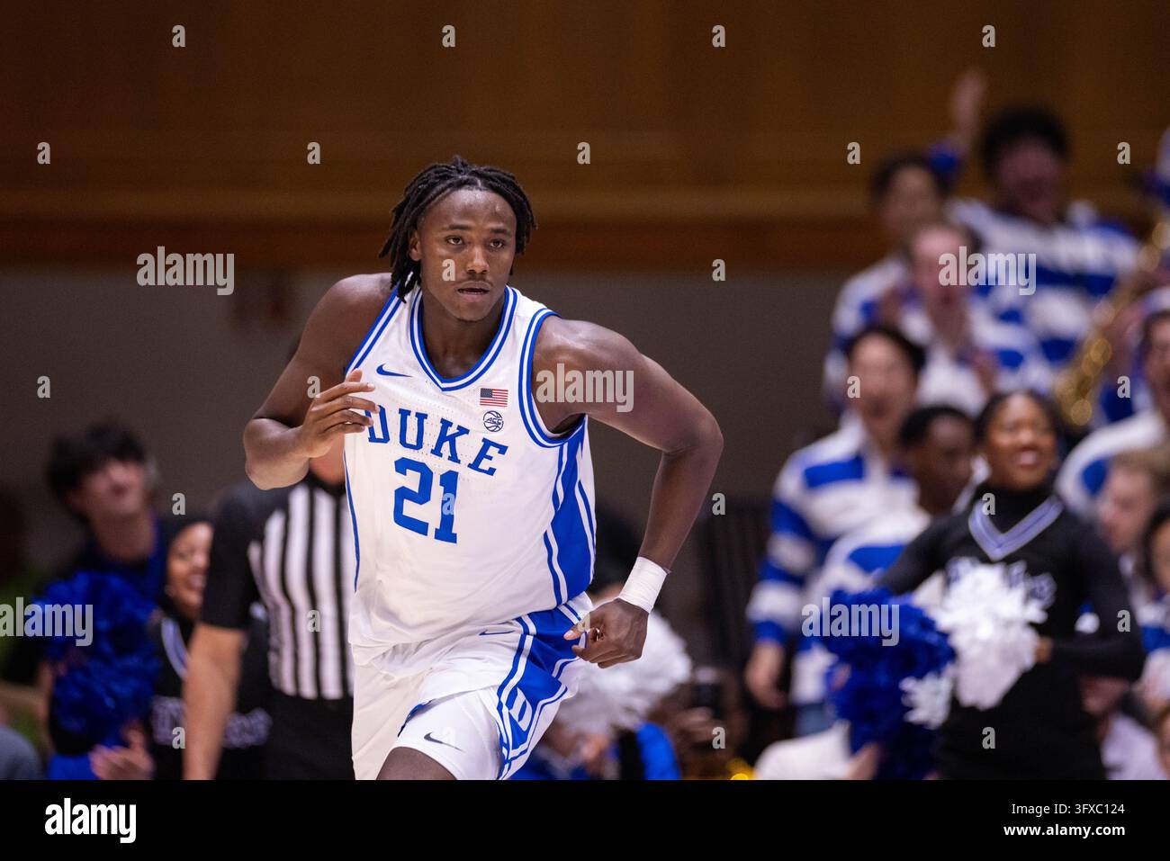 October 20, 2026: Duke Blue Devils center Patrick Ngongba II (21) runs ...